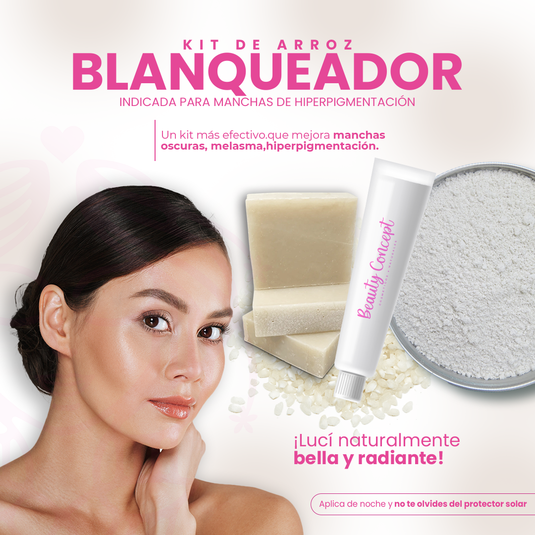 KIT FACIAL BLANQUEADOR DE ARROZ