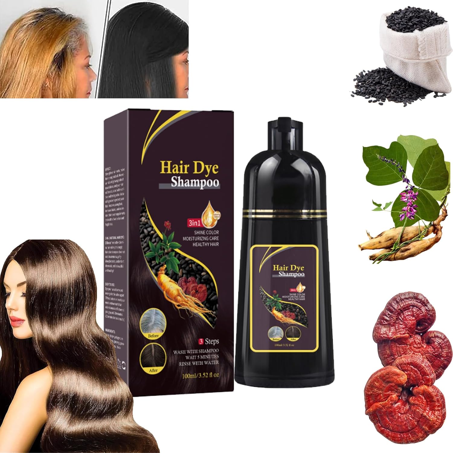 Shampoo Cubre Canas Marrón 