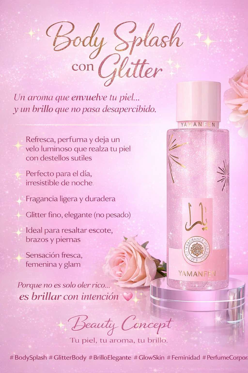 Body Splash con Glitter  Rosita Bebe 
