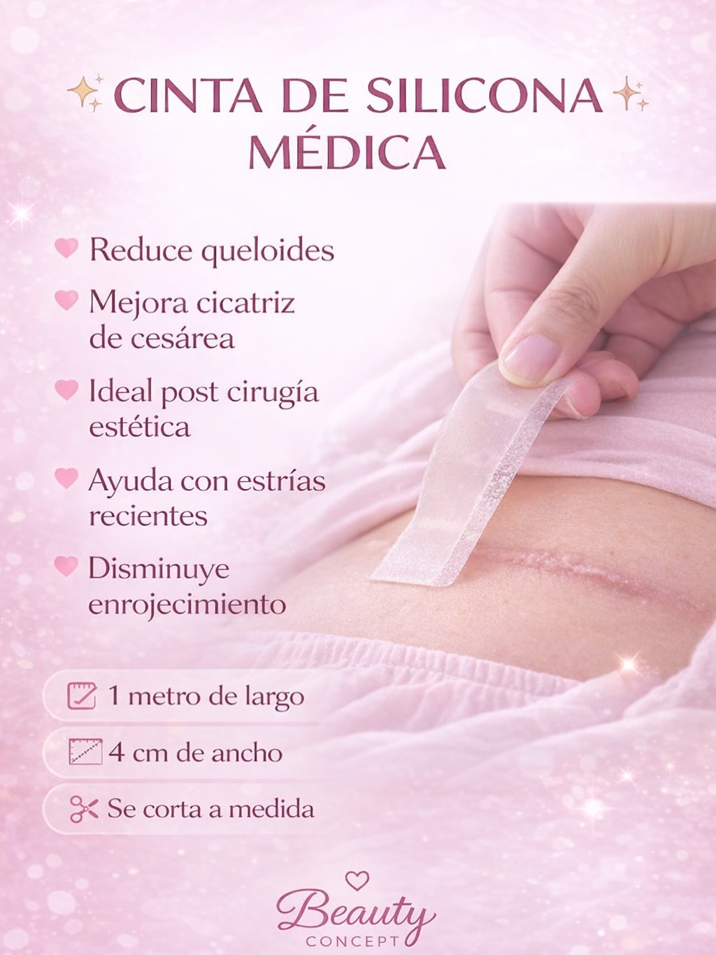 Parche para cicatrices de silicona